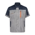 thumbnail image 3 of Sxiwei Men's Work Coat Jacket Reflective Multiple Pockets Workwear Workshop for Machine Workers Navy Blue&Gray 170/L, 3 of 7
