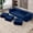 Blue, variant on MUZZ Folding Sofa Bed with 3 Ottomans, 80''W Velvet Upholstered Sofa Couch, Multifunctional Sleeper Floor Bed for Bedroom/Living Room(Blue)