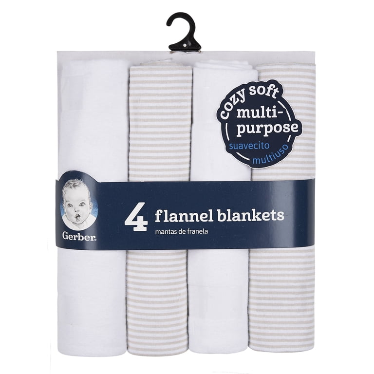 Gerber Baby Flannel Blankets, 4-Pack, 30x30 Inch photo 2