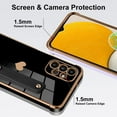 thumbnail image 3 of Designed for Samsung A13 4G Case Black Love Hearts Design for Women Girl Men, Luxury Plating with Strap Stand Full Camera Lens Protection Bumper for Galaxy A13 4G, 3 of 12