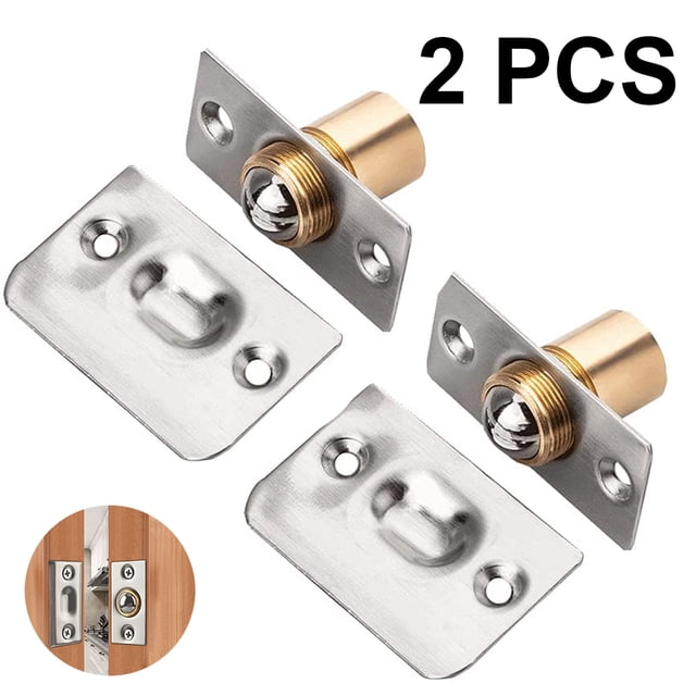 2 Pièces Porte Armoire Boule de Verrouillage, Acier Inoxydable Réglable Rouleau de Verrouillage pour Porte de Balcon Quincaillerie Serrure à Rouleau Boule de Verrouillage pour Meubles