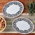 thumbnail image 5 of INFUSE 2 Piece Lebrillo Pattern Melamine Serving Platters Trays Set for Outdoor Parties Entertaining, Black, 5 of 5
