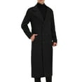 thumbnail image 5 of INSPIRE CHIC Men's Winter Pea Coat Notch Lapel Double Breasted Solid Color Overcoat M Black, 5 of 7