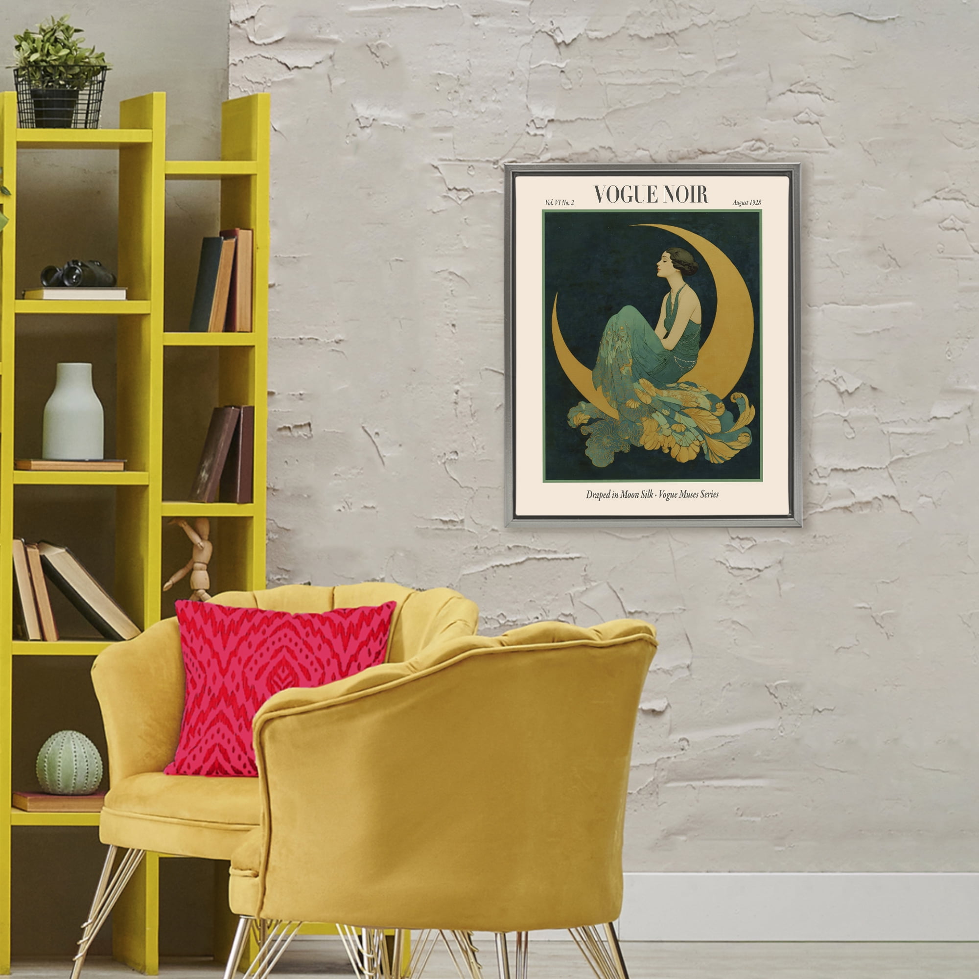 Stupell Industries Draped In Moon Silk Gray Framed Floater Canvas Wall Art, design by A Barefoot Stylist