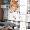 thumbnail image 4 of Fall Pumpkins Semi Sheer Curtains 96 Inch Length 2 Panels Set,Thanksgiving Leaves Vintage Check Farmhouse Sheer Kitchen Curtain Privacy Voile Window Curtain for Living Room Bedroom Rod Pocket Drapes, 4 of 7