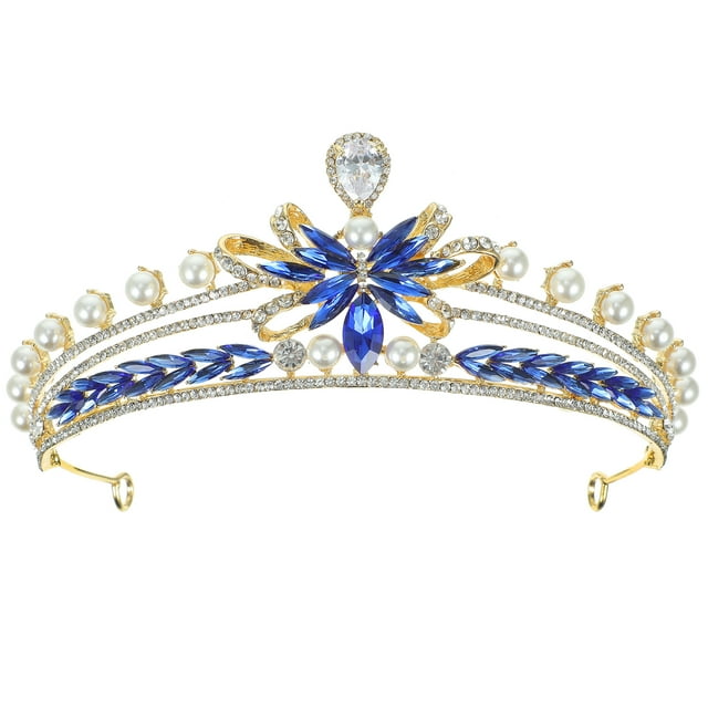 Pearl Crown Rhinestone Crown Headband Wedding Rhinestone Crown Bridal Pearl Crown Headband