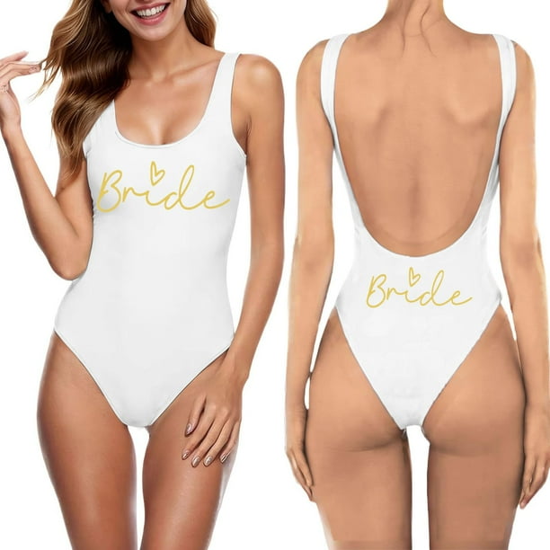 MKLEKYY Trajes De Baño Hombre Natacion Women Fashion Letter Print Piece Swimsuit Sexy Bikini Swimwear Bathing Sleeveless Backless Swimsuit 2610