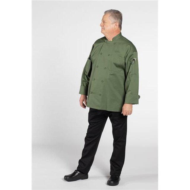 Uncommon Threads 0706-8705 Unisex Pulse Chef Coat, Sea Green - Extra Large