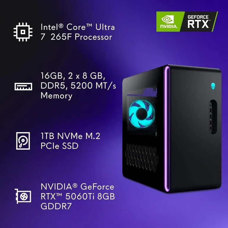 Dell Alienware - Aurora Gaming Desktop - Intel Core Ultra 7 265F