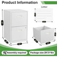 thumbnail image 2 of 2 Drawer File Cabinet with Lock,White Small Filing Cabinet for Home Office, Metal Vertical File Under Desk Cabinet for A4/Letter,Assembly Required, 2 of 14
