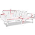 thumbnail image 3 of Costway Canapé Futon Lit Canapé Convertible Matelas Premium Lin Rembourrage Beige, 3 of 9