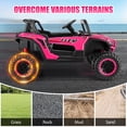 thumbnail image 3 of VIBESPARK 24V 2 Seater Ride on Toys UTV with Remote Control, Electric Ride on Cars for Kids, Power Car Wheels, Colorful LED Lights, Bluetooth, Storage Space, Pink, 3 of 9