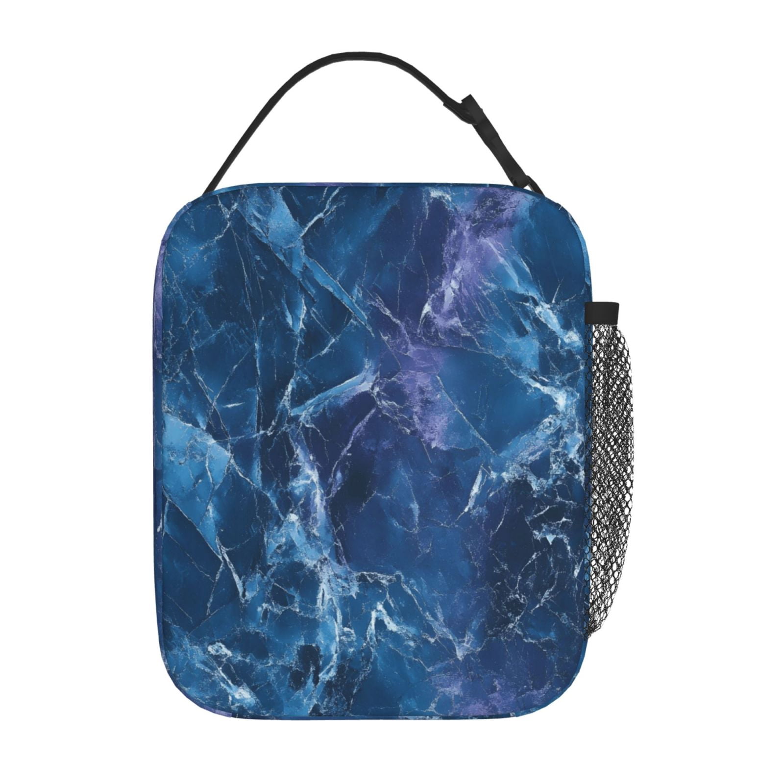 Lunch Bag For Women Men Insulated Portable Lunch Box Bento Box Office Picnic Travel Cooler Bag Blueviolet Marble_2