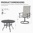 thumbnail image 7 of ELPOSUN 5 Piece Outdoor Patio Dining Set Swivel High Back Textilene Chairs and Round Table Furniture Set,Light Gray, 7 of 7