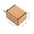 thumbnail image 3 of Caja de música de madera vintage Caja de música con manivela de mano tamaño de la palma de la mano, 3 of 8