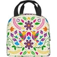 thumbnail image 3 of Faty-T Colorful Mexican Flower1 Reusable Lunch Box  Lunch Bag Cooler Reusable Tote Picnic Bag Container Lunch Box For Adult Women Men, 3 of 18