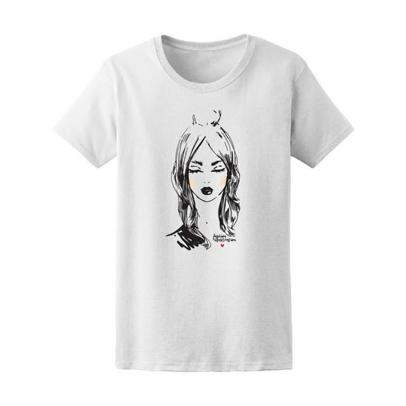 Beautiful & Fashion Girl Sketch Tee Women's -Image by Shutterstock