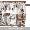 thumbnail image 6 of Home Sweet Window Valance for Kitchen, Home Country Star Barn Barrel Retro Wood Grain Rod Pocket Short Curtain for Small Windows, Light Filtering Decorative Valance, 42 x 18 Inch, 1 Panel, 6 of 9