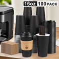 thumbnail image 4 of Tazas de café Clawsoff, paquete de 100 unidades, con tapas, fundas y pajitas, 4 of 6