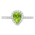 thumbnail image 7 of Solitaire with Accents Engagement Ring for Women - 0.755ct Natural Peridot in 14K White Gold Promise Ring, 7 of 7
