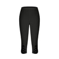 thumbnail image 6 of LLYWEY Stretchy Capris for Women Skinny High Waisted Yoga Capris Leggings Casual Summer Solid Pull on Cropped Trousers Pants, 6 of 7
