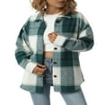 thumbnail image 4 of Chemise Surdimensionnée à Carreaux pour Femmes, Veste Surchemise, Col à Revers, Boutonnée, Décontractée, Manches Longues, Blouse Rouge m, 4 of 7