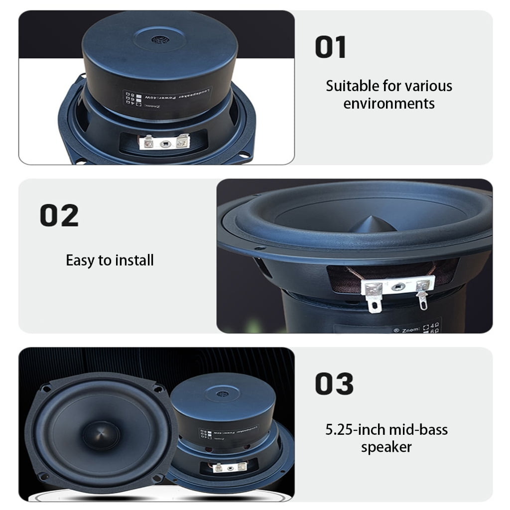 Jesscasday High Performances 5.25" Square Bass Speaker HiFi Tuned Design Metal Structure For Music Studio