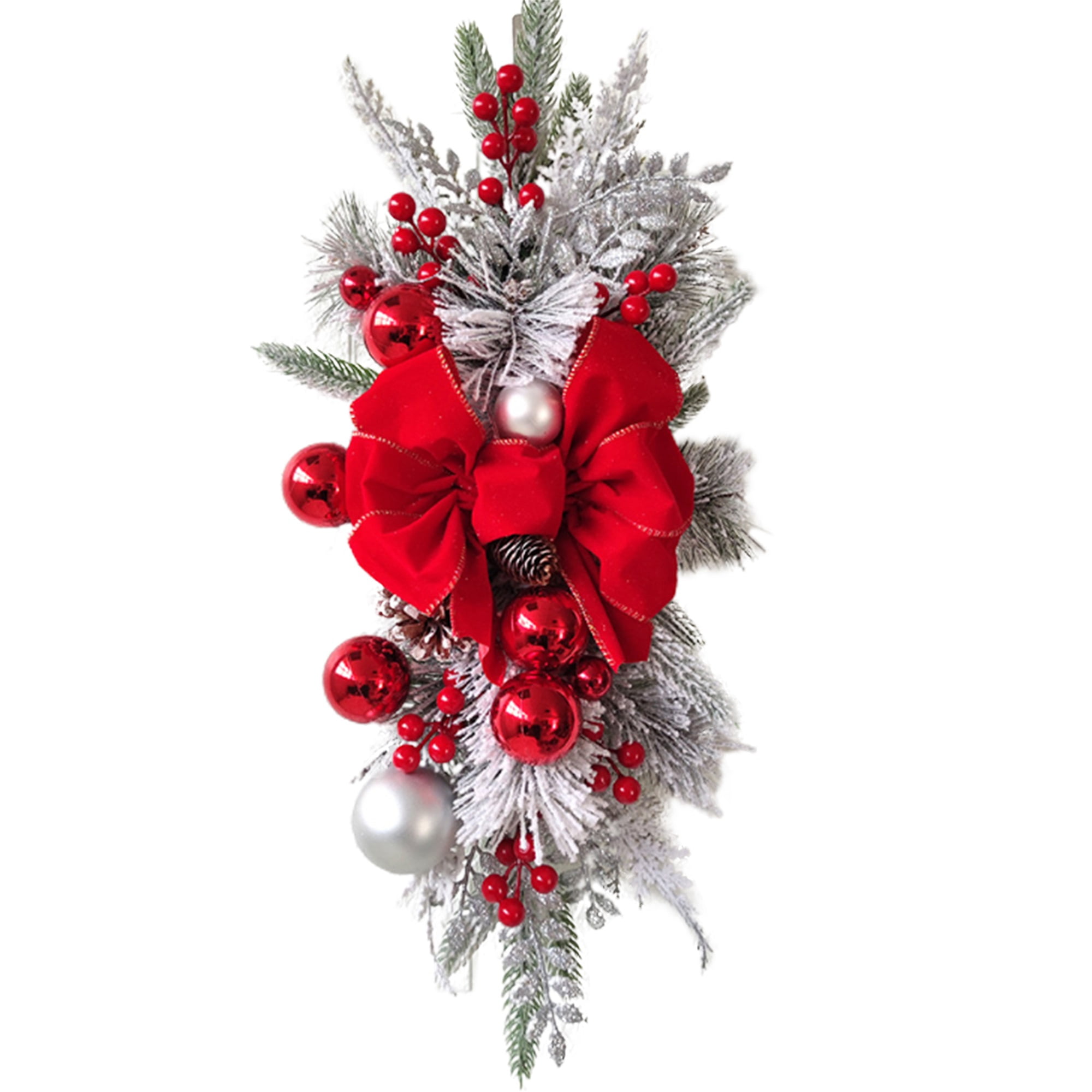 CWI Gift Silver & Red Bead Garland - 6ft