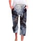 thumbnail image 2 of ICHUANYI Clearance Women's Casual Solid Elastic Waist Loose Long Pants With Pocket Capris(Gray, M) ICHUANYI WER2023081401038, 2 of 5