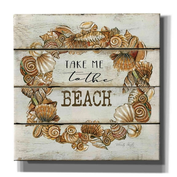 Epic Graffiti 'Take Me to the Beach' by Cindy Jacobs, Canvas Wall Art, 26"x26"