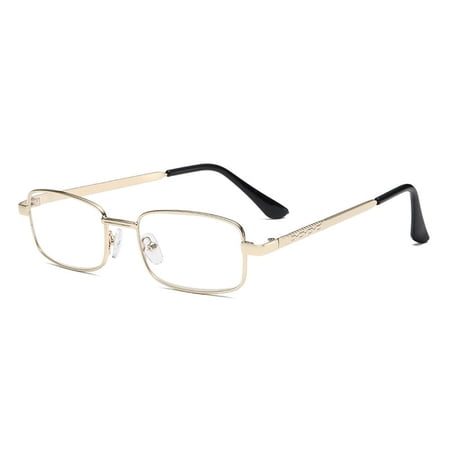 Fashion Vintage Classic Men Women Frame Ultra Light Glasses Eye Protection Reading Glasses GOLD STRENGTH 100