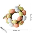 thumbnail image 3 of CQCYD Easter Wreath, Easter Egg Shaped Rattan Wreath Decoration Easter Party Garland Holiday Home Decor Spring Table Centerpiece Front Door Wall Hanging Decorations, 3 of 6