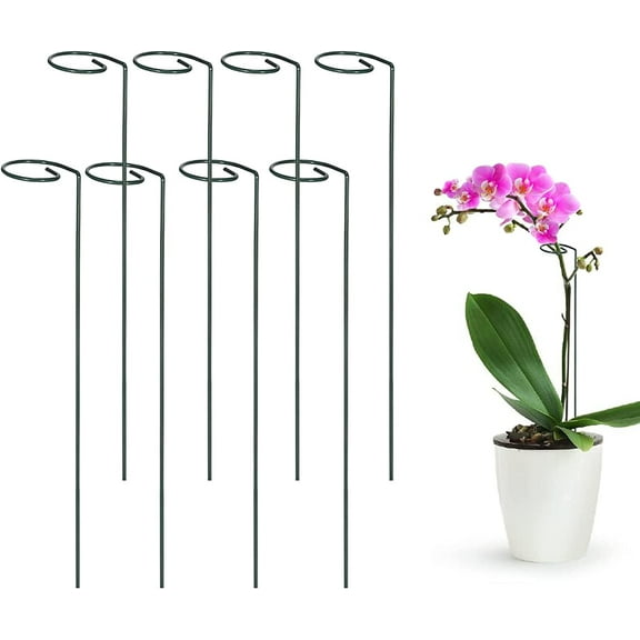 Garden Metal Plant Stakes,Garden Flower Support Stakes, Outdoor Plant Stabilizer Sticks, Stem Stake Cage Support Ring for Flowers Vegetables,(14 inch,6 Pcs)