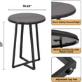 thumbnail image 7 of Round End Table, Small Side Table Grey Color MDF Top, Metal Frame Black, Tall End Side Table for Bed Room, Coffee Tea End Table for Living Room(Round Grey), 7 of 7