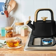 Beautiful 1.8L Ceramic Non-Stick Stovetop Tea Kettle, Black Sesame by Drew Barrymore