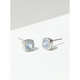 thumbnail image 5 of Forever Facets Women's Platinum over Sterling Silver Synthetic Spinel and CZ Stud Earrings, 5 of 6