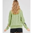 thumbnail image 6 of Women'S Cable Knit Long Sleeve Open Front Cardigan Sheep V-Neck Button Down Sweater Coat Outwear Grass Green XS, 6 of 7