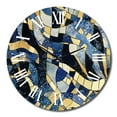 thumbnail image 4 of Designart "Abstract Pattern with Blue and Golden Textures XVII" Minimalism Oversized Wall Clock, 4 of 5