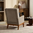 thumbnail image 3 of Taupe Modern Accent Chair, 26.19" Wide With Blend Fabric And Wood Legs For Living, Bedroom, Reading, Office Spaces Armchair, High Back Walnut Settings, 3 of 6