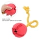 thumbnail image 2 of Bola dispensadora de comida para perros con forma cónica con cuerda de algodón, juguete para masticar para limpiar los dientes de los perros para perros pequeños y grandes (rojo), 2 of 5