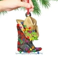 thumbnail image 3 of Cowboy Boot and Hat Christmas Ornament with Lights, Festive Hanging Decor for Western - Themed Holiday Season Decorations,B, 3 of 6