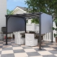 thumbnail image 2 of Outsunny Pavillon de Terrasse Pergola Extérieure 10 Pieds x 10 Pieds avec Auvent, Gris, 2 of 10