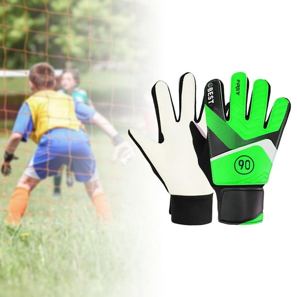 Guantes de para niños, guantes de fútbol, guantes de fútbol profesionales antideslizantes de alto rendimiento para niños y niñas, guantes de Verde