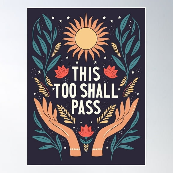 This Too Shall Pass Poster Wall Art, Modern Wall Decor For Living Room Bedroom, 8x12 UNFRAMED