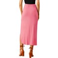 thumbnail image 3 of Unique Bargains Jupe Longue Décontractée pour Femmes Taille Élastique Fendue Asymétrique, 3 of 7