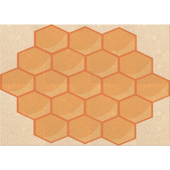 Ahgly Company Machine Washable Indoor Rectangle Transitional Neon Orange Area Rugs, 4' x 6'