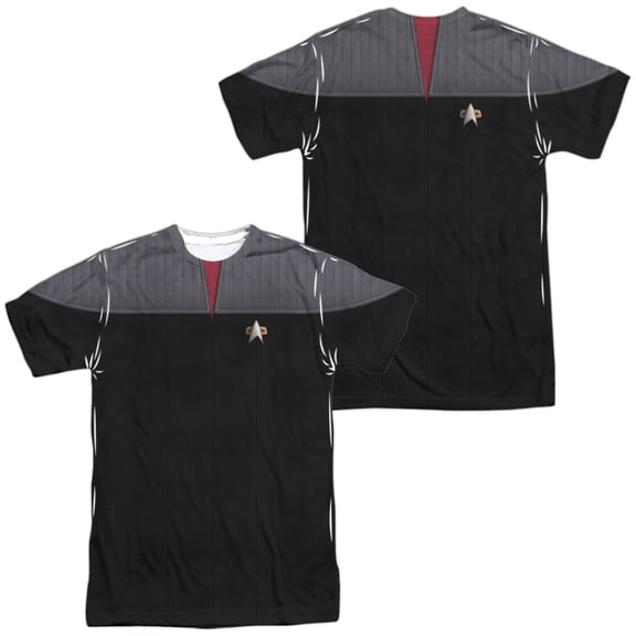Star Trek Tng Movie Command Uniform Unisex Adult Sublimated Costume T Shirt (Front/Back), Small Multicolor