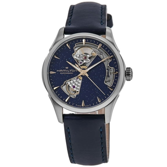 Hamilton Jazzmaster Open Heart Blue Dial Leather Strap Women's Watch
