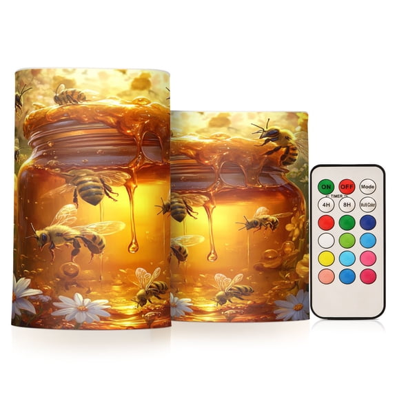 BZSMCE Flameless Candles LED Lights Busy Bee Take Honey Creativity Battery Candles