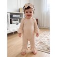 thumbnail image 4 of Cenuakty Baby Girls Fall Outfits Cute Solid Color Long Sleeve Romper and Headband, 4 of 9
